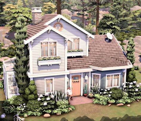 70s Neighborhood, Sims 4 Houses Layout, Sims Houses, Shell House, Sims Builds, Sims 4 House Plans, Sims 4 House Building, Sims Ideas, Sims 4 House Design