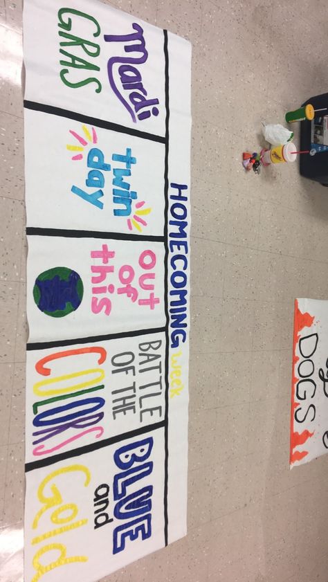 homecoming week ideas Homecoming Advertising Ideas, Pep Section Themes, Sprite Week Ideas, Homecoming Spirit Week Posters, Hoco Week Ideas, Asb Poster Ideas High Schools, Spirit Week Poster Ideas, Rally Ideas Highschool, Spirit Day Posters