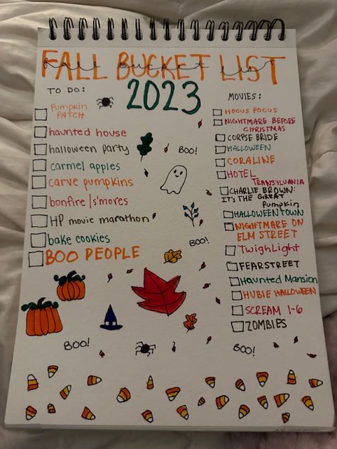 Best Friend Fall Bucket List, Fall Bucket List With Boyfriend, Fall Bucket List Ideas 2023, Halloween Bucket List For Friends, Halloween Couple Bucket List, Couple Bucket List Ideas Fall, Fall Bucket List Preppy, Bucket List Fall Ideas, Things To Do During Halloween Season