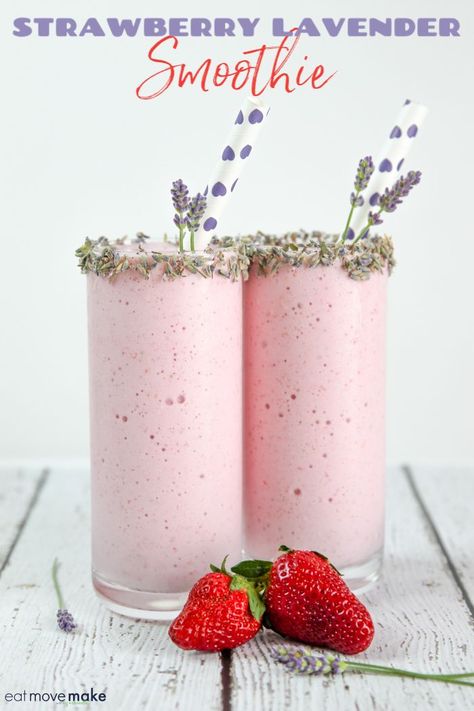 Lavender Smoothie, Strawberry Lavender, Apricot Smoothie, Smoothie Easy, Lavender Recipes, Smoothies Healthy, Smoothie Prep, Best Drink, Strawberry Banana Smoothie