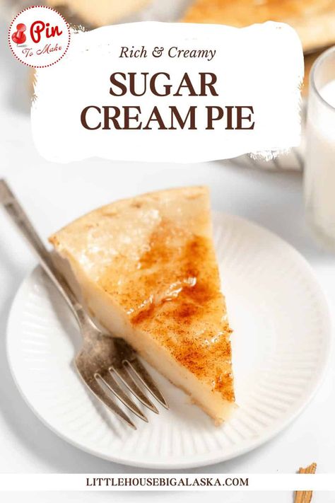 Discover the rich, creamy flavor of Indiana's classic sugar cream pie. This easy recipe features a luscious filling made from sugar, cream, and vanilla in a flaky crust. Perfect for any occasion! Amish Sugar Cream Pie, Vanilla Cream Pie Recipes, Sugar Cream Pie Indiana, Sugar Pie Recipe, Sugar Cream Pie Recipe, Brown Sugar Pie, 2024 Holidays, Sugar Cream Pie, Pie Crust From Scratch