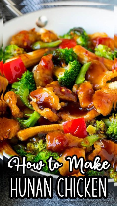 Chinese Mixed Vegetables, Asian Chicken Breast Recipes, Hunan Chicken Recipe, Hunan Chicken, Sliced Chicken Breast Recipes, Spicy Asian Chicken, Chinese Chicken Recipes, Asian Chicken Recipes, Chicken Breast Recipes Easy