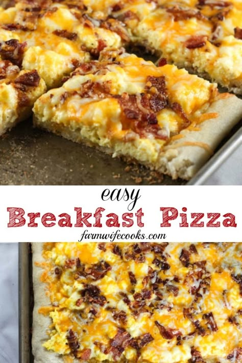 Easy Breakfast Pizza is a great on the go breakfast idea that is packed full of protein! Pizza for breakfast? Yes, please! #pizza #breakfast #easyrecipes Easy Breakfast Pizza, Pizza Breakfast, Breakfast Pizza Recipe, Menu Sarapan Sehat, On The Go Breakfast, Breakfast Meals, Homemade Breakfast, Breakfast Casseroles, Breakfast Idea