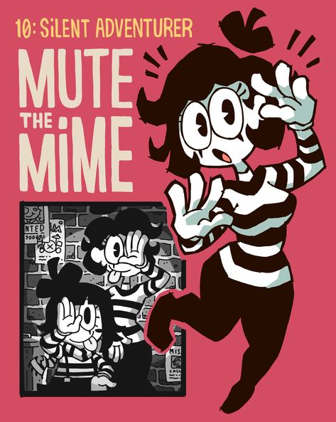 Mime Character Design, Funky Character Design, Mime Oc, Mute Character, Human Character Design, Creepy Cartoon, Character Design Animation, Creative Drawing, Cartoon Character Design