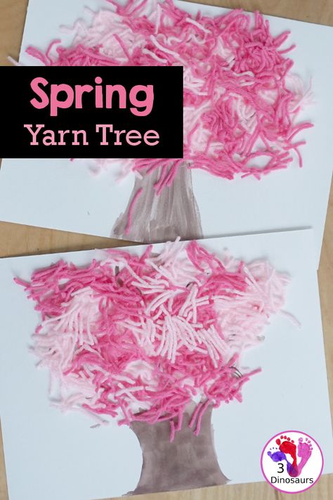 Afterschool Crafts, 3 Dinosaurs, Yarn Trees, Crafty Decor, Homeschool Board, Easter Books, Spring Books, Spring Printables, Extra Yarn