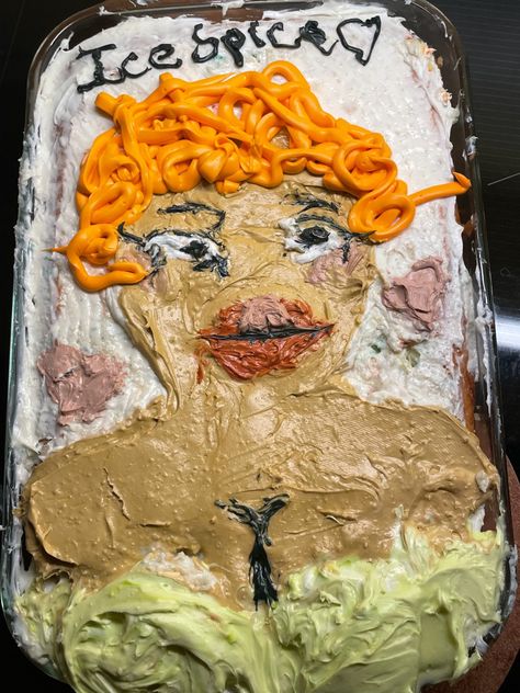 Cakes With People On Them, Ice Spice Cake Rapper, Funny Cakes To Make With Your Friends, Ice Spice Cake Funny, Ice Spice Cake, Ice Spice Funny Picture, Cursed Ice Spice, Cake To Make With Friends, Funny Ice Spice