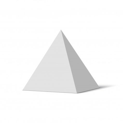 White pyramid with shadow. | Premium Vector #Freepik #vector #geometric #paper #box #triangle Pyramid Shaped Objects, Pyramid Drawing, Pyramid Graphic, White Pyramid, Paper Triangle, 3d Pyramid, Cd Project, 3d Triangle, Pyramid Shape