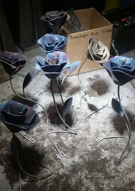 My husband made these roses as our center pieces that we gave away at our wedding #Welding #Art #Welder #Artist Welder Aesthetic, Welding Aesthetic, Graduation Party Diy, Wedding Aesthetic, Party Diy, Graduation Decorations, Center Pieces, Welding Art, Wedding Wishes