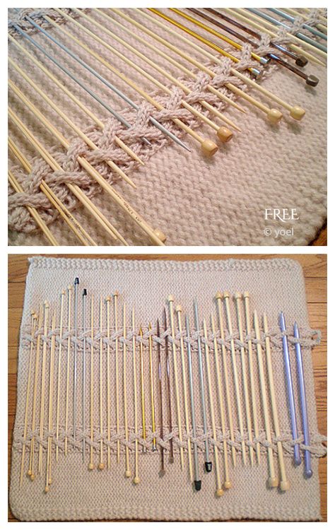 Knit Knitting Needle Cases Free Knitting Patterns - Knitting Pattern Knitting Useful Things, Knitting Needle Storage Pattern, Knitting Needles Organizer, Two Needle Knitting Patterns, Knitting Needle Storage Diy, Knitting Needle Storage Ideas, Knitting Organization Ideas, Knitting Storage Ideas, Knitting Room Ideas