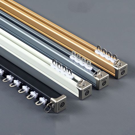 CHR08 curtain tracks are for large and high windows. These curtain tracks can be used for very large and high window, such as 12 meters or more. We can custom made any length according to your need. The rollers can move freely, which are used for very high window. These curtain tracks will brighten your window. Strong sense of metal and 2.2mm thickness let you more comfortable and relieved. CHR08 curtain track is capable to support 50kg curtains and could be used for more than 30 years. Light Curtains Bedroom, Curtain Tracks Ceiling, Ceiling Mounted Curtain Track, Ceiling Mounted Curtains, Sliding Glass Door Window Treatments, Latest Curtain Designs, Sliding Glass Door Window, Curtain Tracks, House Window Design