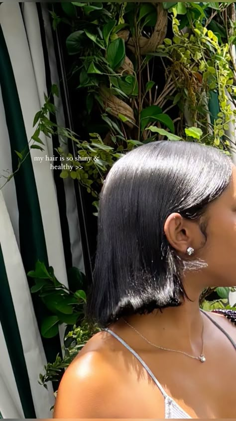 Cute Short Silk Press, Silk Press Natural Hair Aesthetic, Twa Silk Press, Short 4b Hair, Healthy Black Hair, Relaxed Hairstyles, Natural Hair Hairstyles, Silk Press Natural Hair, Hair Goal