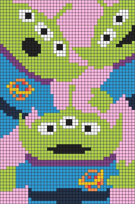 Disney Tapestry, Hama Disney, Cross Stitch Pattern Maker, Pizza Planet, Graph Crochet, Crochet Disney, Pixel Crochet, Tapestry Crochet Patterns, Disney Cross Stitch