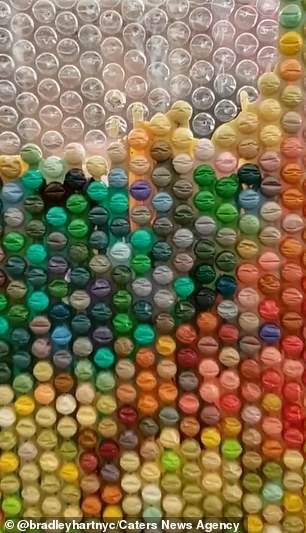 Bubble Wrap Art Artists, Bubble Wrap Painting Ideas, Art With Bubbles, Acrylic Paint On Plastic, Bubble Wrap Painting, Bubble Wrap Crafts, Bubble Paint, Bubble Wrap Art, Artist Research Page