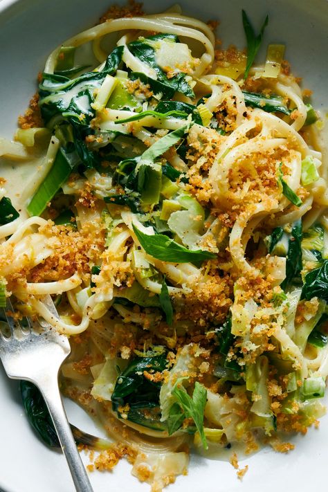 Creamy Swiss Chard Pasta With Leeks, Tarragon and Lemon Zest Recipe - NYT Cooking Migraine Recipes, Pasta With Leeks, Swiss Chard Pasta, Chard Pasta, Lemon Zest Recipes, Nyt Recipes, Swiss Chard Recipes, Dinner Pasta, Chard Recipes