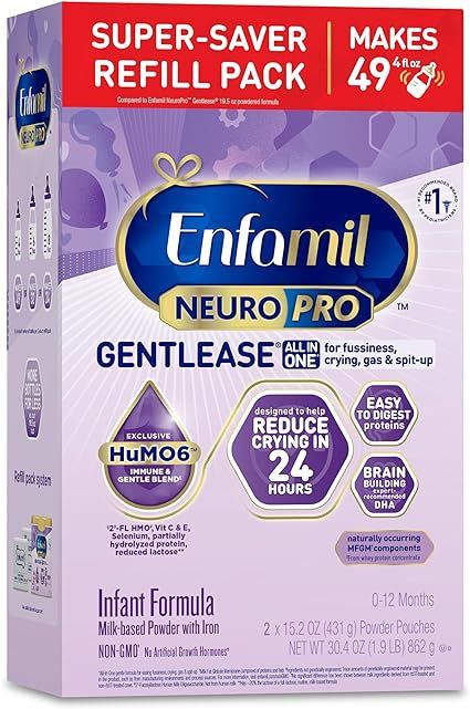 Amazon.com: Enfamil NeuroPro Gentlease Baby Formula, Brain Building DHA, HuMO6 Immune Blend, Designed to Reduce Fussiness, Crying, Gas & Spit-up in 24 Hrs, Gentle Infant Formula Powder, Baby Milk, 30.4 Oz Refill : Everything Else Enfamil Neuropro, Ariana Perfume, Formula Milk, Infant Formula, Baby Milk, Baby Formula, Diet Supplements, Sports Nutrition, Baby Feeding