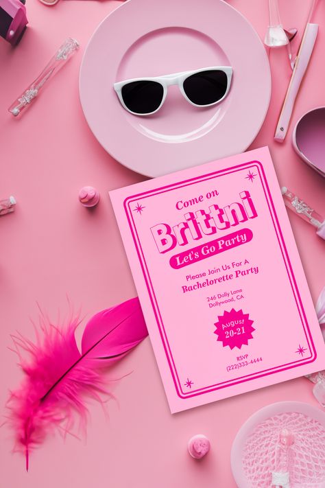 Barbie Theme Invitation, Barbie Theme Invitation Template, Barbie Bday Invitation, Barbie Invitation Template, Bachelorette 2023, Barbie 5th Birthday Party Email Or Sms Invitations, Barbie Invitation, Barbie Bachelorette Party Invitation, Hey Barbie