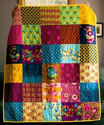 Simple Quilts, Simple Quilt, Crafts Clothes, Patchwork Ideas, Crocheted Blankets, Sewing Quilts, Bohemian Quilt, Colorful Quilt, Boho Quilt