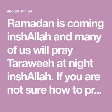 Ramadan is coming inshAllah and many of us will pray Taraweeh at night inshAllah. If you are not sure how to pray Taraweeh, check out this video as Kazi How To Pray Taraweeh, Taraweeh Prayer How To Pray, How To Pray Taraweeh Prayer, Taraweeh Prayer, Ramadan Is Coming, How To Pray, About Islam, Night Prayer, Ramadan