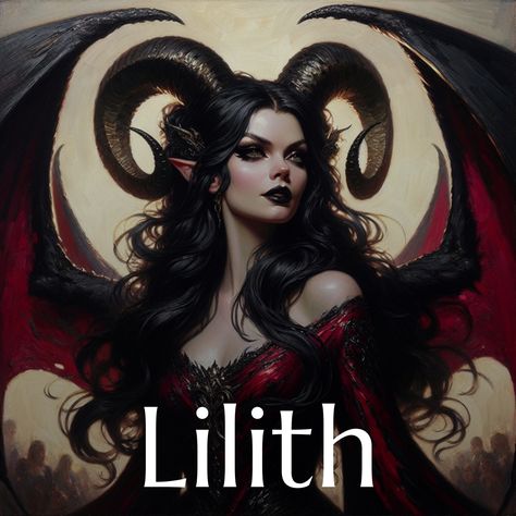 Lilith Astrology, Lilith Demon, Lilith Painting, Deep Shadow Work, Demon Lilith, Lilith Art, Queen Lilith, Lady Lilith, Macabre Horror