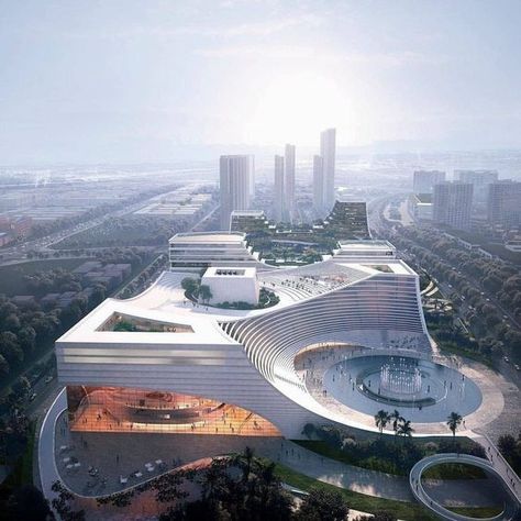 Opera Architecture, Opera House Architecture, Nordic Office, Round Building, China Architecture, Skyscraper Architecture, River Landscape, Building Concept, Architectural Section