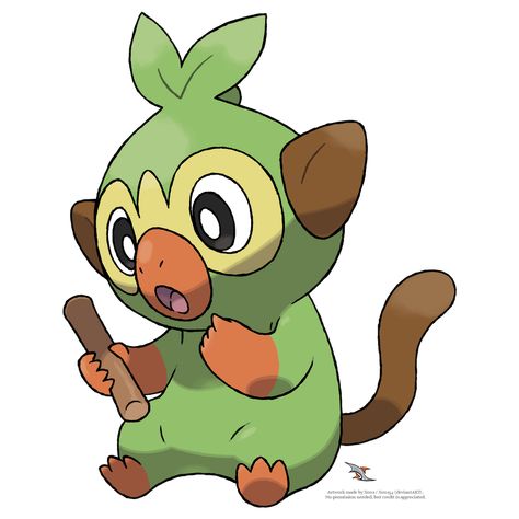 Grookey by Xous54 Green Pokemon, Wild Pokemon, Drawing Games, Pokemon Drawings, Cartoon Crossovers, My Pokemon, Pokemon Pictures, Pokemon Trainer, Cute Pokemon