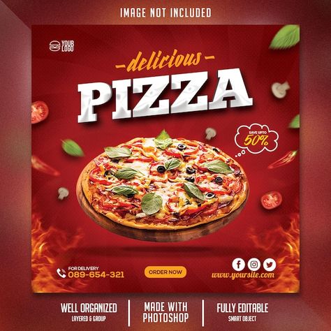 Pizza Animated, Pizza Social Media Post, Pizza Flyer, Menu Sans Gluten, Pizza Poster, Food Mockup, Digital Advertising Design, Food Flyer, Pizza Design