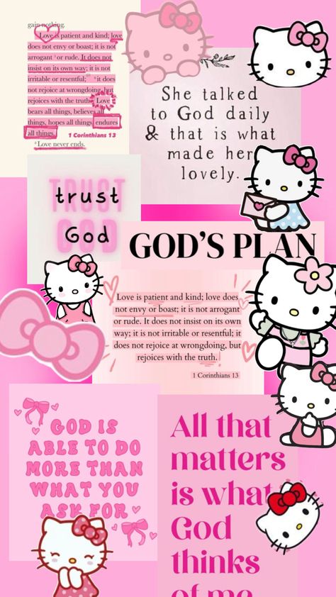 Pretty Hello Kitty Wallpaper, Wallpaper For Ipad Hello Kitty, Hello Kitty Bible Verse Wallpaper, Hello Kitty Jesus Wallpaper, Cute Pink Wallpaper For Ipad, Hello Kitty God Wallpaper, Hello Kitty Christian Wallpaper, God And Jesus Wallpaper, Ipad Wallapers Aesthetics