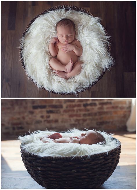 Newborn Photo Shoot Set Up, Newborn Photography Natural, January Newborn Photoshoot Ideas, Basket Baby Photoshoot, Newborn Baby Shoot Ideas, Diy Newborn Pictures At Home Basket, Newborn Basket Pictures, Newborn Photo Basket, Baby In Basket Pictures