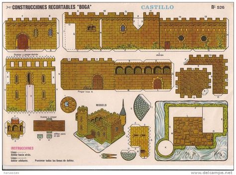 Paper Castle Template, Paper Models House, Paper Robot, Paper Castle, Model Castle, Paper House Template, Paper Structure, Paper Architecture, Paper Doll House