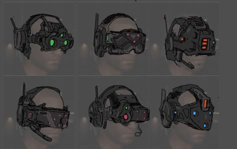 ArtStation - Aliens Sharpshooter Targeting Goggles, Bryan Flynn Futuristic Helmet, Sci Fi Props, Futuristic Armor, Futuristic Armour, Sci-fi Armor, Tactical Gear Loadout, Combat Gear, Arte Cyberpunk, Military Gear