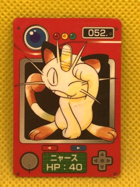 Meowth Pokemon Zukan Mini 2in Card No.052 Vintage Rare Nintendo Japanese F/S Meowth Art, Retro Pokemon, Meowth Pokemon, Pokemon Items, Pokémon Design, Pokemon Deck, Old Pokemon, Pokemon Toys, Pokemon Sketch