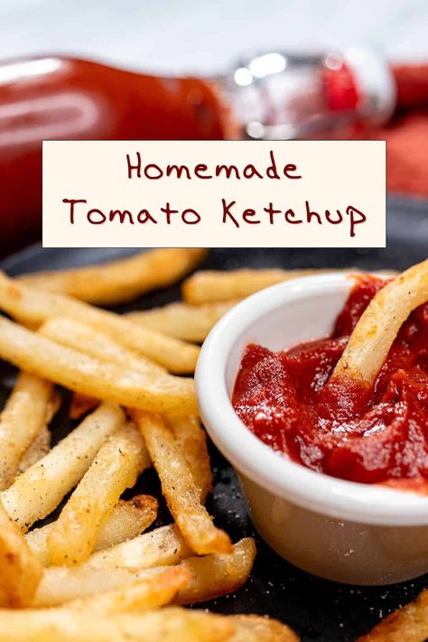 Easy Homemade Tomato Ketchup - The Night Owl Chef Easy Ketchup Recipe, Home Made Ketchup Recipe, Ketchup Recipe Fresh Tomatoes, Homemade Ketchup With Fresh Tomatoes, Ketchup From Fresh Tomatoes, Diy Ketchup, Pantry Restock, Homemade Tomato Ketchup, Tomato Ketchup Recipe