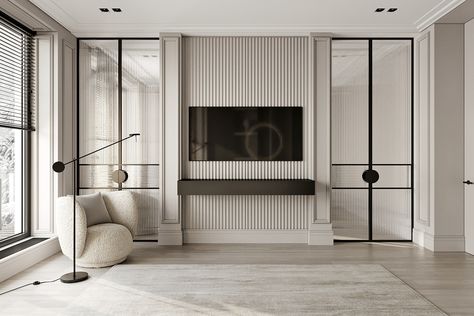 Park Avenue on Behance Interior Minimalista, Tv Wall Design, 아파트 인테리어, Park Avenue, Classic Interior, Apartment Interior Design, Apartment Interior, Apartment Design, Interior Inspo