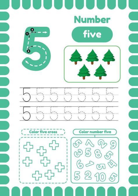 Kida activity pages. Learn numbers. Preschool worksheets. Number five. Tree Number Five Activities Preschool, Number 5 Preschool Activities, Number 5 Worksheets For Preschool, Learn Numbers Preschool, Numbers Preschool Worksheets, Learning Numbers Preschool, Preschool Number Worksheets, Preschool Activities Printable, Activities Printable