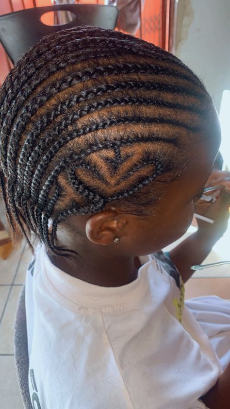 Cornrows for kids with a heart design #kidshairstylesforschools Cornrows With Heart Design, Cornrows With Heart, Cornrows For Kids, Heart Design, A Heart, For Kids, Hairstyles, Hair Styles, Design