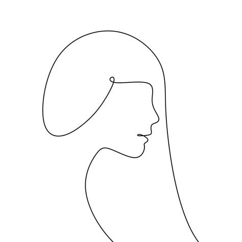 Line Art Hair, Hair Line Drawing, Icon Face, Wing Drawing, Line Images, Drawing Hair, Hair Drawing, Contour Drawing, Line Background