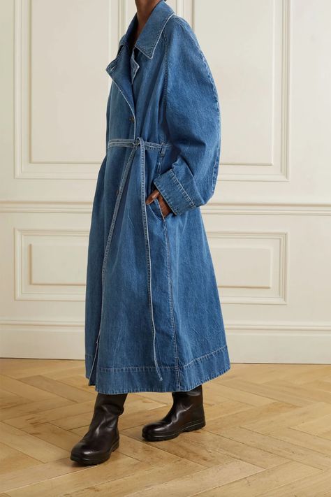 23 Trench Coats for 2022 That You’ll Wear Forever | Glamour UK Jean Trench Coat, Trench Coat Outfit, Denim Trench Coat, Blue Trench Coat, Clothes Stand, Designer Coats, Fashion To Figure, Coat Outfits, Coat Design