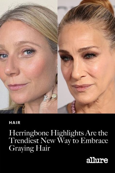 Blending Grey With Blonde Highlights, Grey Hair Blending Blonde, Best Colour To Blend With Grey Hair, Hairstyles For Going Grey, Blond Highlights Grey Hair, Best Hair Colour When Going Grey, Best Hair Colors For Greying Hair, How To Highlight Grey Hair Going Gray, Blonde Going Grey Transition