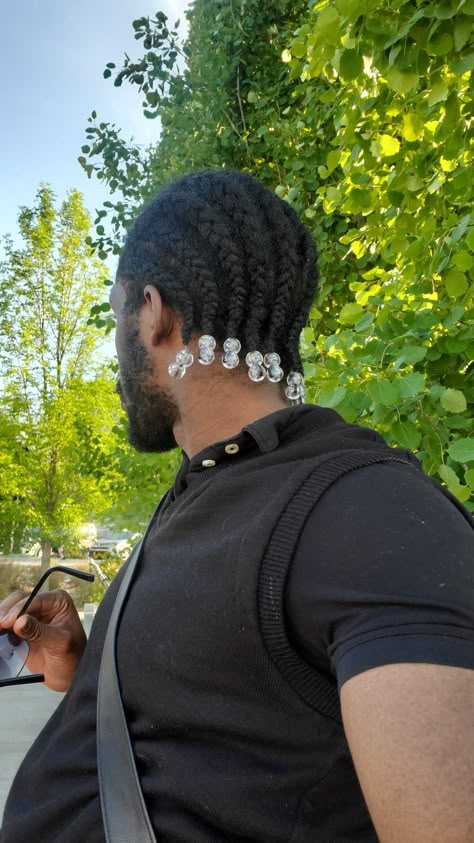 Hair Jewelry For Braids Men, Men Cornrows With Beads, Cornrows Beads Men, Mens Braids With Beads, Braids With Beads Men, Braids And Beads, Cornrows With Beads, Cornrow Styles For Men, Waves Hairstyle Men