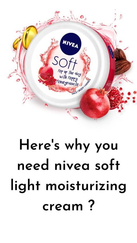 Nivea Soft Moisturizing Cream, Nivea Soft, Cream For Face, Moisturizing Face Cream, Moisturizing Cream, Fragrance Mist, Moisturizer Cream, Soft Light, Soft Lighting