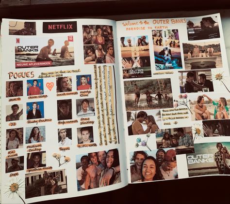 Outer Banks Journal Page, Outer Banks Journal, Series Journal, Aesthetic Journals, Journals Ideas, Bestie Stuff, Obx Cast, Scrapbook Inspo, Movie Journal