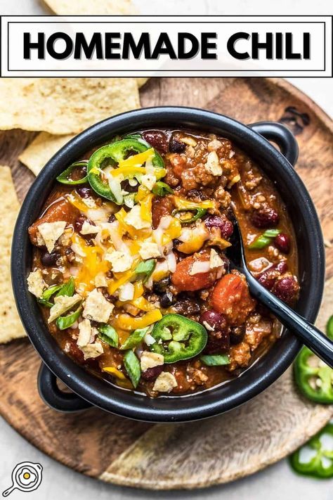 Noom Dinners, Best Homemade Chili Recipe, Best Homemade Chili, Basic Chili, Budget Friendly Dinner Recipes, Homemade Chili Recipe, Recipe Crockpot, Meat Meals, Best Chili