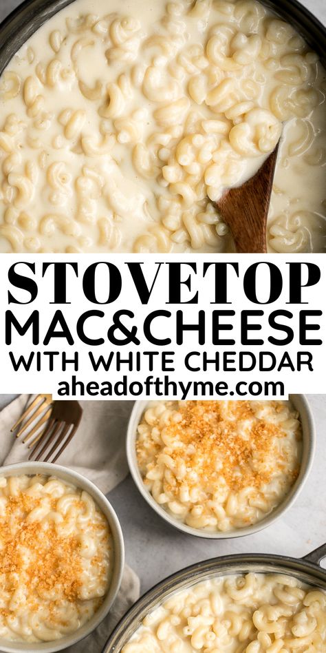 Breakfast Plating, Quick Mac And Cheese, White Mac And Cheese, Easy Mac N Cheese, Thanksgiving Dinner Ideas, Cheddar Mac And Cheese, Southern Thanksgiving, Boxed Mac And Cheese, Stovetop Mac And Cheese