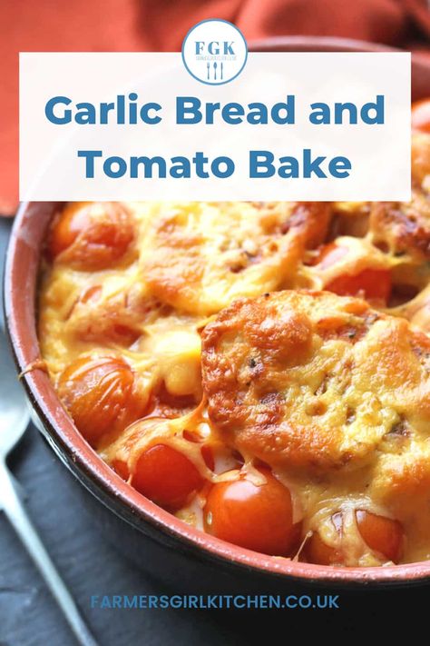 Leftover Garlic Bread, Vegetarian Noodle Bowls, Tomato Bake, Parrot Pet, Garlic Bread Recipe, Leftover Bread, Baked Tomatoes, Stewed Tomatoes, Midweek Meals