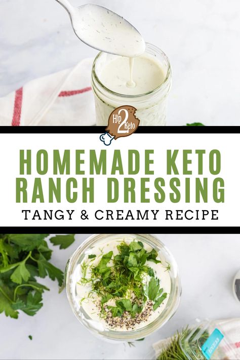 This keto ranch dressing recipe is tangy and creamy. Make this homemade ranch in no time with keto-friendly ingredients. Add this homemade ranch to your salad or recipes. Keto Ranch Dressing Recipe, Keto Ranch Dressing, Cilantro Lime Ranch Dressing, Low Carb Ranch Dressing, Keto Ranch, Ranch Dressing Recipe Homemade, Best Keto Meals, Ranch Dressing Recipe, Vegan Ranch