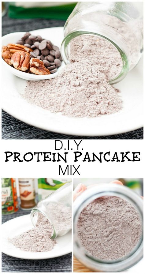 Homemade Protein Pancake Mix Protein Breads, Pancake Mix Recipe, Recipe Folder, High Protein Pancakes, Protein Pancake Mix, Bariatric Food, Diy Mixes, Keto Vegan, Protein Powder Recipes