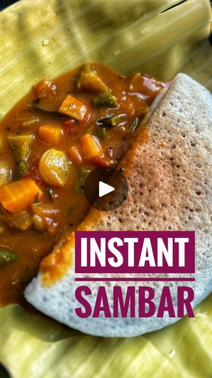 Instant Sambar Recipe, Sambhar Recipe Easy, Easy Sambar Recipe, Sambhar Recipe, Easy Peasy Recipes, Home Made Food, Breakfast Items, Quick Lunches, The Bachelor