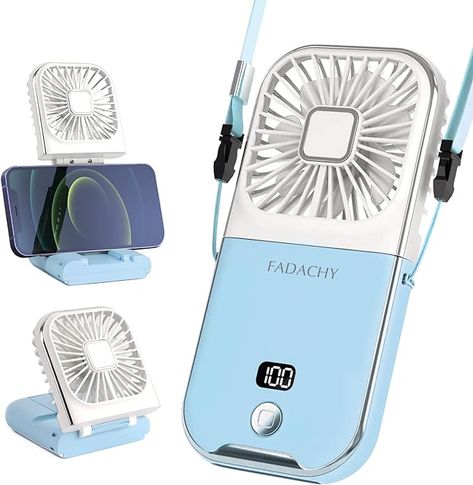 Small Battery Operated Personal Fan all in 1 as Power Bank, Phone Holder, Hand Held Fan, Mini Desk Fan, Travel Fan, USB Fan, 3000 mAh, 4 Speed, Neck lanyard Mini Desk Fan, Camping Fan, Best Camping Gear, Fan Portable, Neck Fan, Mini Desk, Handheld Fan, Personal Fan, Office Outdoor