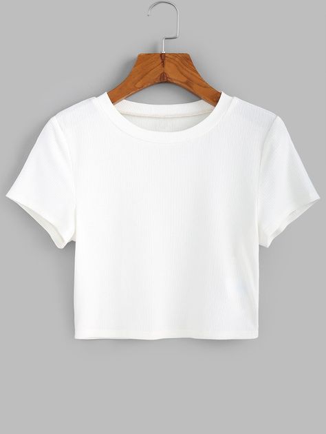 ZAFUL Ribbed Short Sleeve Crop T-shirt  MILK WHITE #Ad , #SPONSORED, #Short, #Sleeve, #ZAFUL, #Ribbed, #MILK Tee Shirts For Women, Plain White Shirt, Taylor Swift Tour Outfits, Denim Shirt Men, Black T Shirts, Ribbed Shorts, Crop T Shirt, Clothing Mockup, Summer Crop Tops