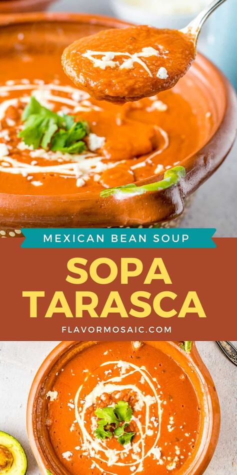 Mexican Pinto Bean Soup, Pinto Bean Soup Recipes, Bean Dips, Mexican Bean Soup, Pinto Bean Soup, Bean And Vegetable Soup, Pinto Bean Recipes, Pinto Bean, Tortilla Strips